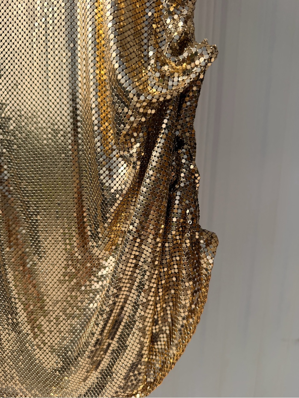 Vintage Whiting Davis Gold chainmail Studio 54 Tunic Dress M - Picture 2 of 7